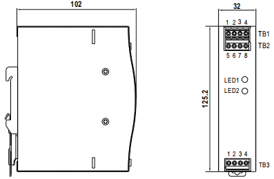 導軌電源輔助模塊SDD-24DC2-20結(jié)構圖