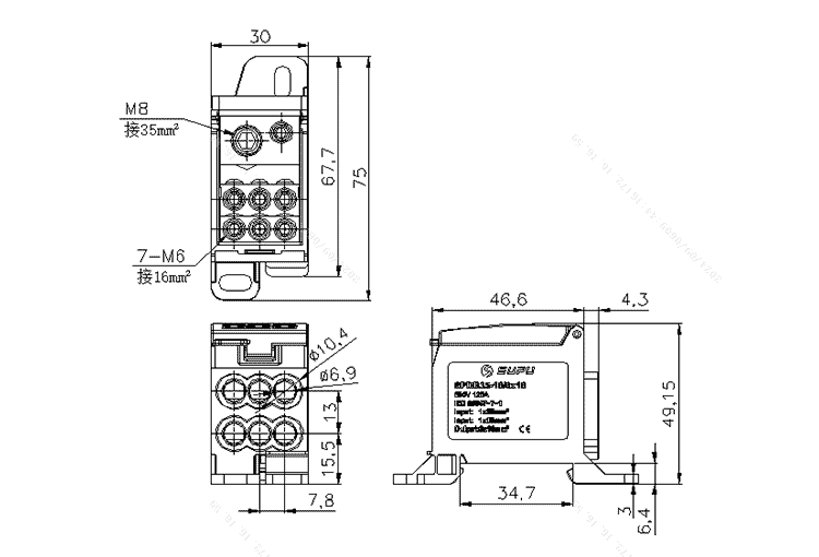 分線端子SPDB35-16／6x16-XX-0001-速普電子