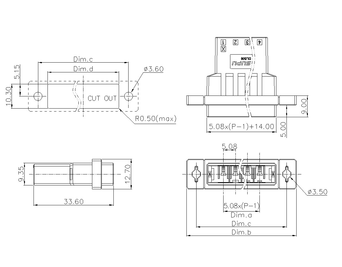 動態(tài)接插件連接器DL508H1XXF-BK-0X12(02-10)-速普電子